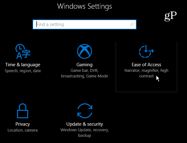 2 Enkel tilgang Windows 10-innstillinger