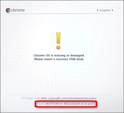 Chrome OS mangler eller er skadet