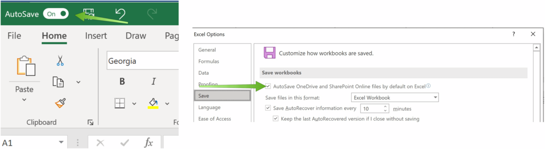 Lagre Excel-filer i OneDrive Microsoft Excel AutoSave