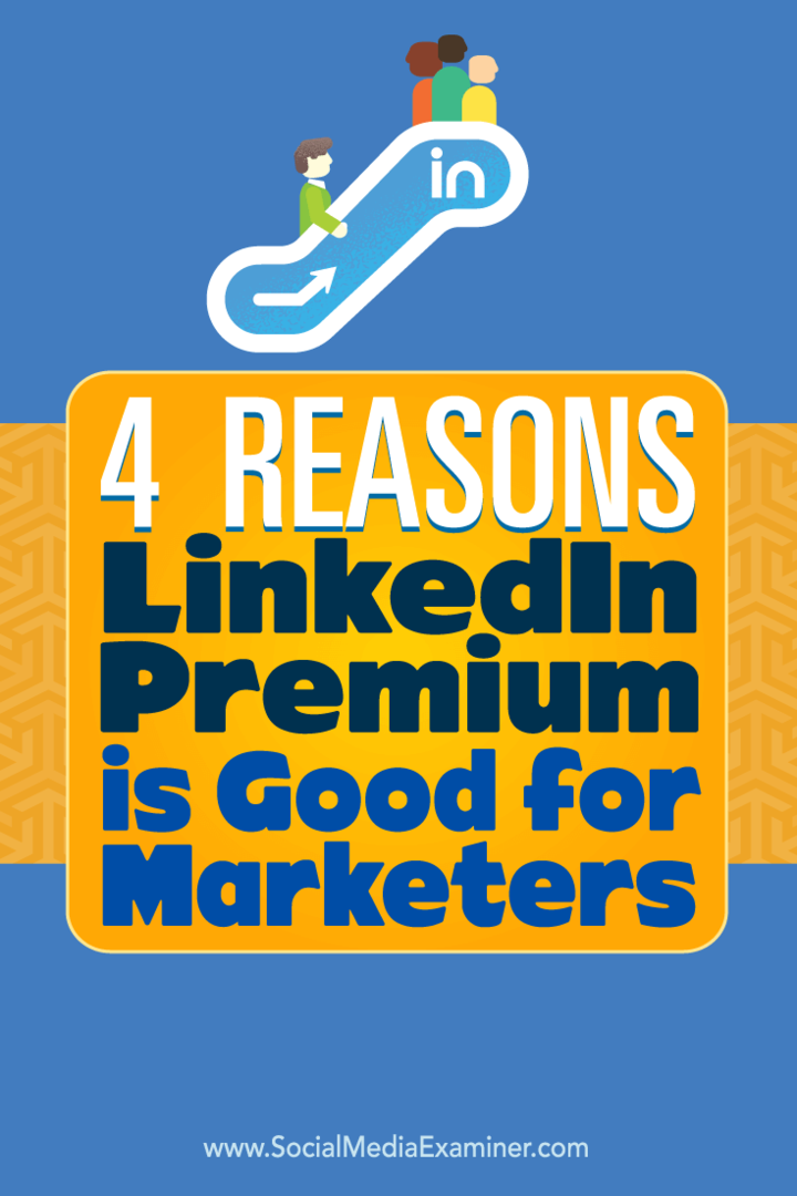 Tips om fire måter du kan forbedre markedsføringen din med LinkedIn Premium.