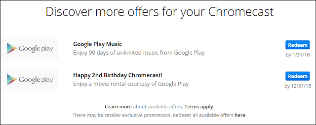 Google Chromecast-eiere får en gratis filmutleie for sin andre bursdag