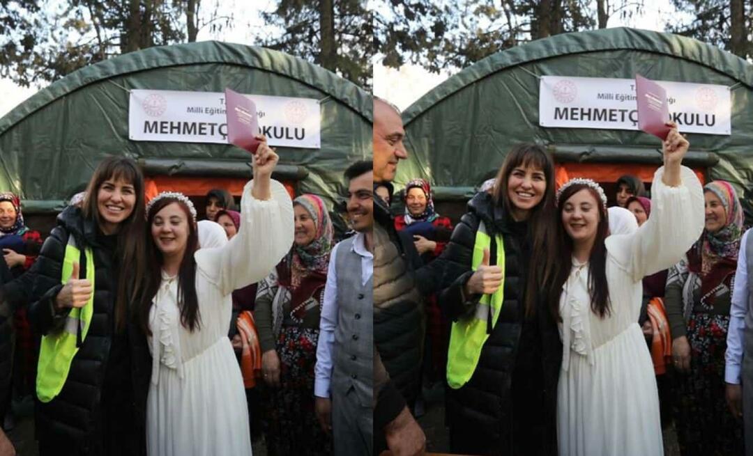 Følelsesmessig deling fra Aslı Tandoğan! En overlevende jordskjelv ble et vitne til ekteskapet til et par