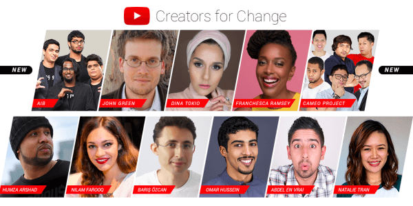YouTube introduserer nye Creators for Change-ambassadører og ressurser.