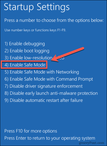 Windows 11 aktiverer sikker modus