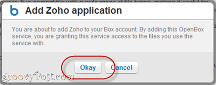 Synkroniserer Zoho og Box.net