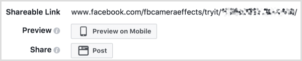 Forhåndsvisning av Facebook-arrangementrammen din på mobil og del den på siden din.