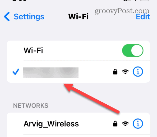 Se lagrede Wi-Fi-nettverkspassord på iPhone