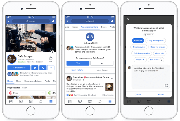 Facebook redesignet sidene til mer enn 80 millioner bedrifter på plattformen for å gjøre det lettere for folk å samhandle med lokale bedrifter og finne det de trenger mest.