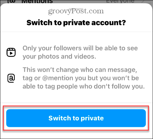 Gjør Instagram-kontoen din privat