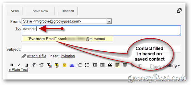 Slik bruker du e-post til å sende informasjon til din Evernote-notatbok