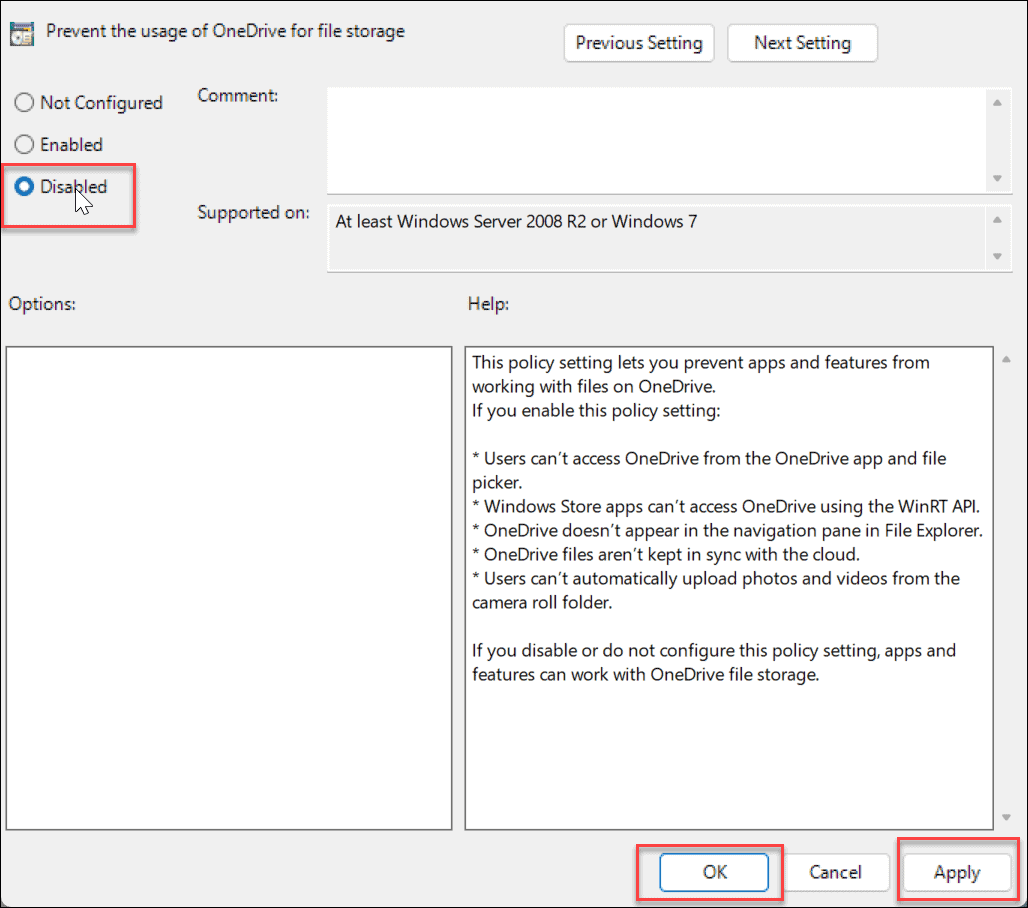 Deaktiver OneDrive på Windows 11