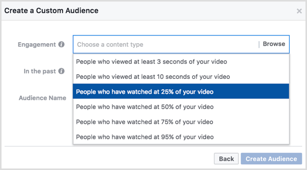 Facebook tilpasset publikum basert på videovisninger