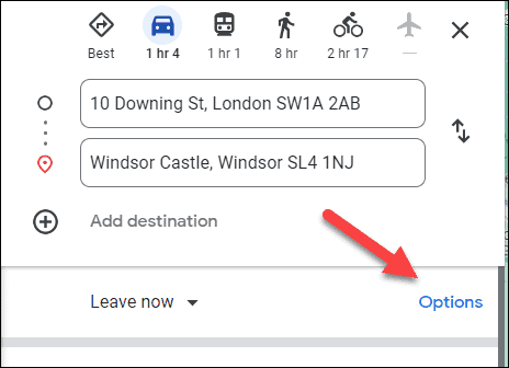 Alternativer for veibeskrivelser for Google Maps