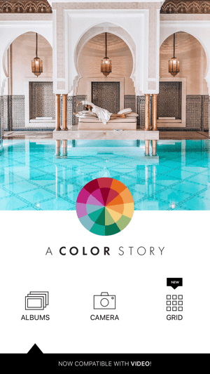 Lag en A Color Story Instagram-historie trinn 1 som viser opplastingsalternativer.