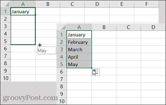 Excel AutoFill-måneder