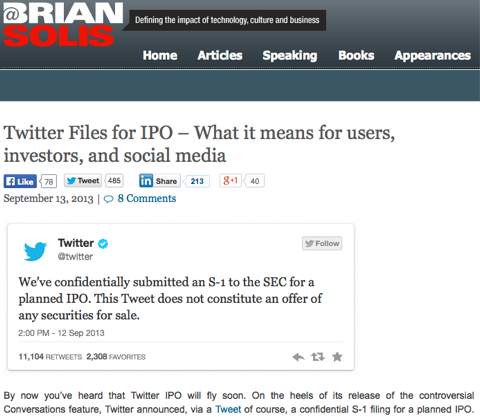 Twitter-filer for ipo