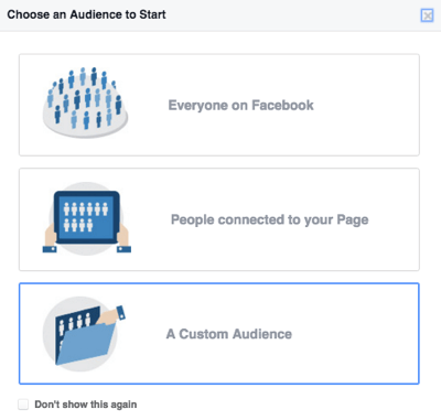 velg facebook tilpasset publikum