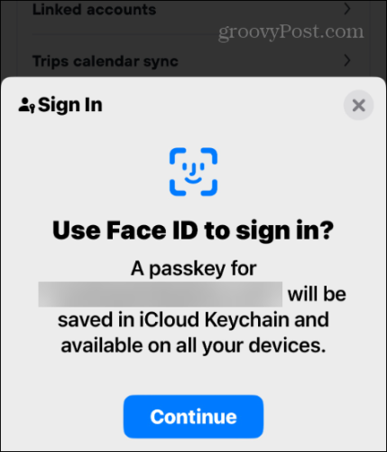 bruk ansikts-ID med passordnøkkel iphone