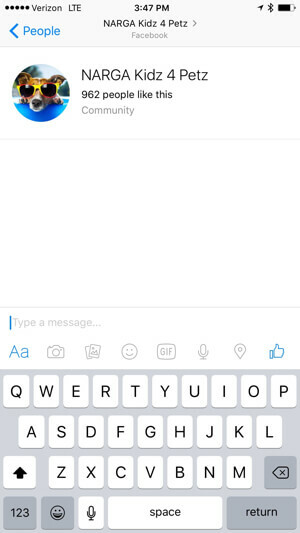 facebook messenger app skjerm