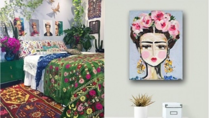 Dekorative forslag i samsvar med stilen til "Frida Kahlo"