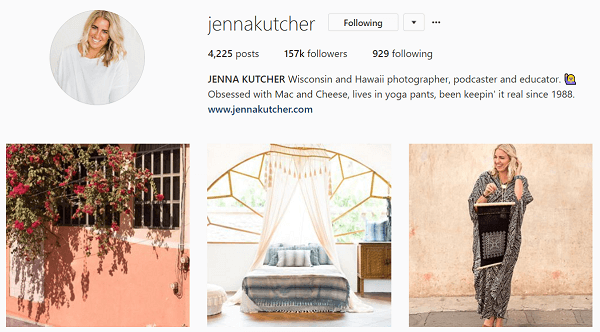 Jenna tenker på Instagram-feedet sitt som et magasin.