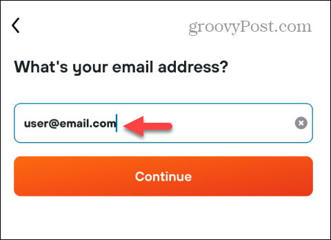 Skriv inn e-post adresse