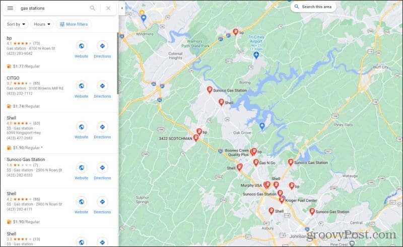 google kartlegger bensinstasjoner