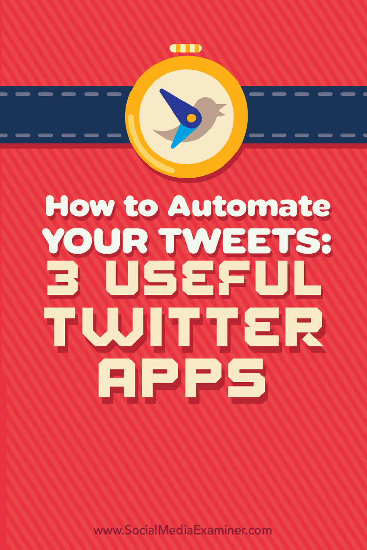 Slik automatiserer du tweets: 3 nyttige Twitter-apper: Social Media Examiner