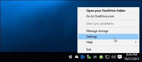 OneDrive-innstillinger Windows 10