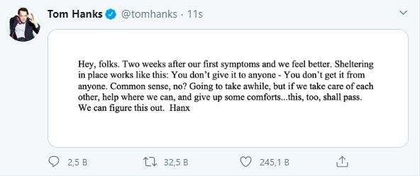 Tom Hanks leget seg