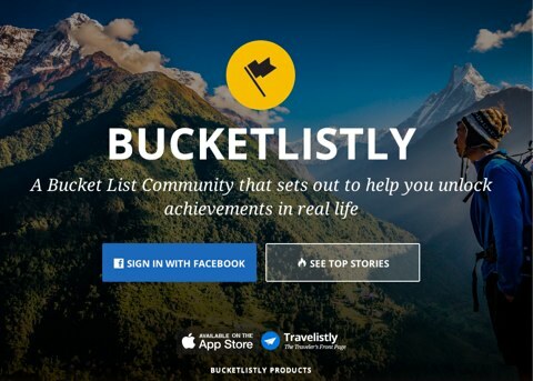 bucketlistly hjemmeside