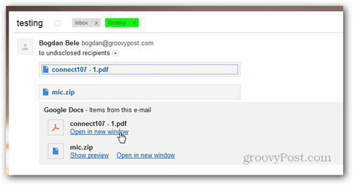 send ved hjelp av mottatt e-post fra Google Drive