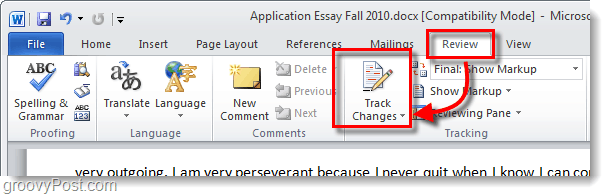 Word 2010 spor endringer gjennomgang