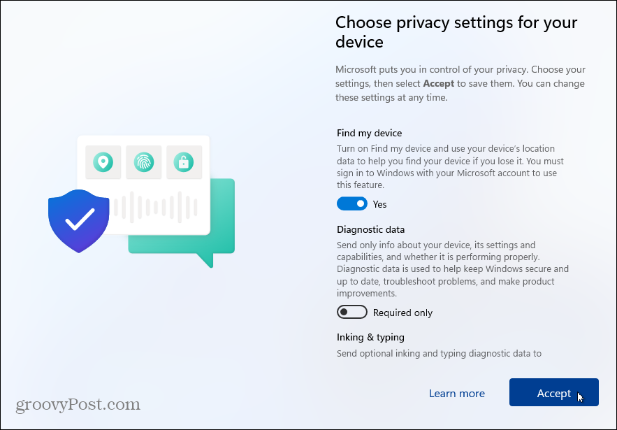 Personvern-innstillinger Windows 11