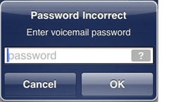 iPhone-feil MEssage "Passord Feil skriv passord for passord"
