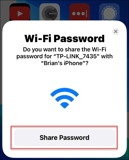 Del et Wi-Fi-passord på iPhone