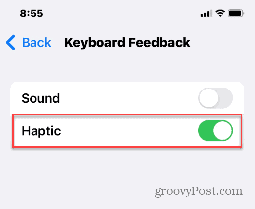 Aktiver Haptic Feedback på iPhone-tastaturet