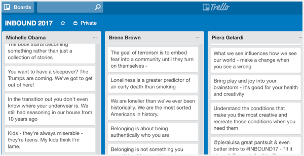 live blogging notater med trello