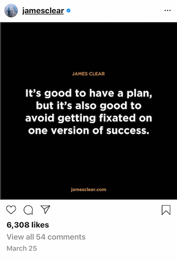 eksempel på Instagram-forretningsinnlegg med sitat