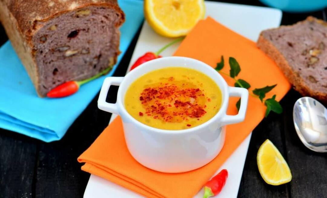 Hvordan lage gurkemeie linsesuppe? Hva er ingrediensene til gurkemeie linsesuppe?
