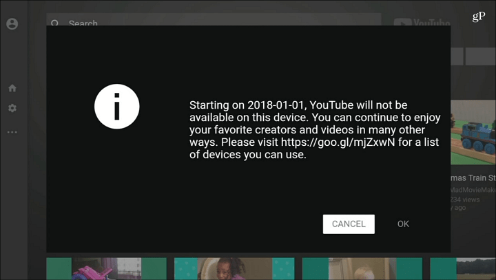 YouTube ikke lenger tilgjengelig Fire TV