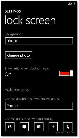 Windows Phone 8 tilpasser alternativene for låseskjerm