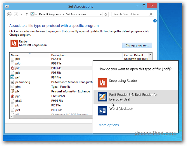Gjør PDF-er og bilder åpne i Windows 8 Desktop-programmer