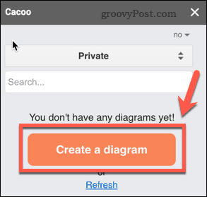 Opprette et nytt Cacoo-diagram i Google Docs