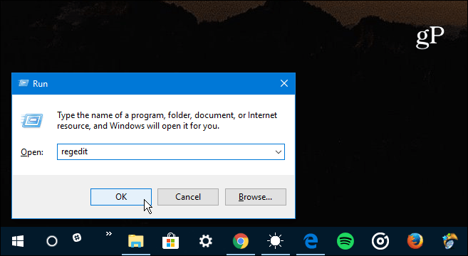 1 Kjør Regedit Windows 10