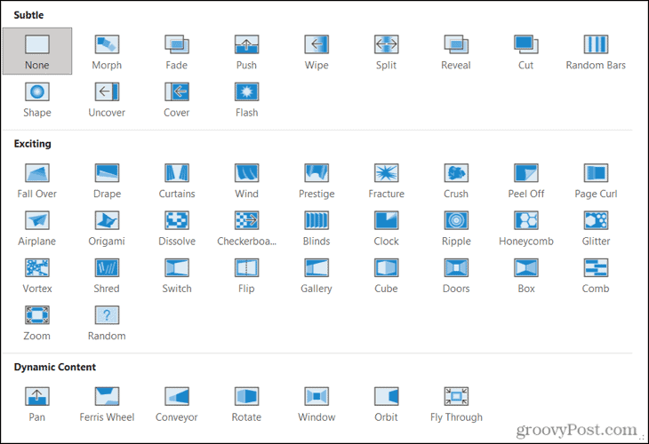 Lysbildeoverganger i PowerPoint