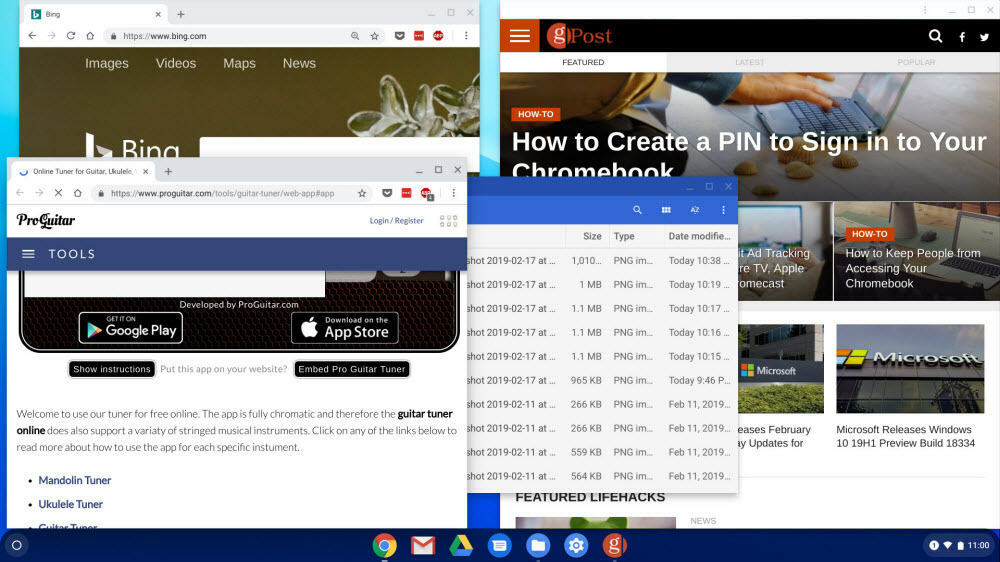 Flere Windows-åpne Chromebook