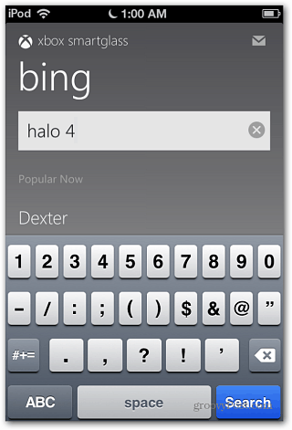 SmartGlass Bing Søk iOS