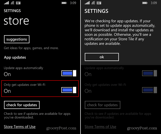 Innstillinger for Windows Phone Store