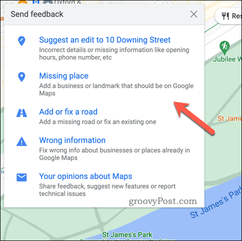 Gi tilbakemelding på Google Maps